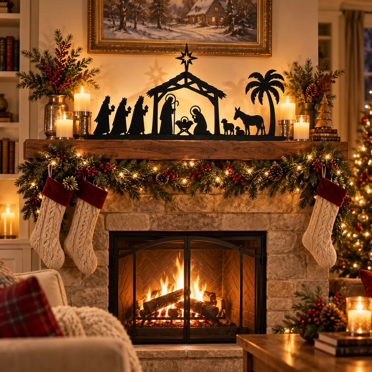 A Night in Bethlehem steel nativity display